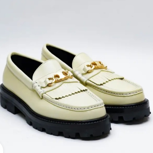 Celine Margaret Cream Chunky Triomphe Platform Loafers - Size 39 New with Box - Picture 1 of 14